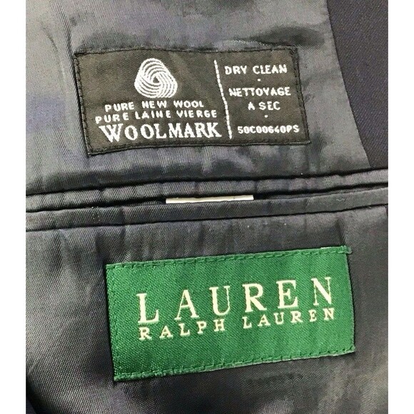Lauren Ralph Lauren Vtg Blazer Men's 42R Navy Blue Wool Gold Buttons Sport Coat - Picture 6 of 16